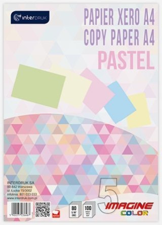 PAPIER XERO A4 100 5 KOLORÓW PASTEL[1x25