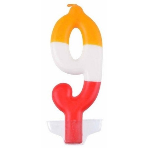 Świeczka cyferka nr 9 kolor Świeczka cyferka nr 9 kolor