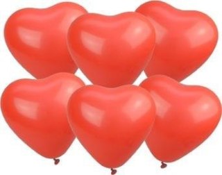 Balony serca czerwone 100szt 28cm