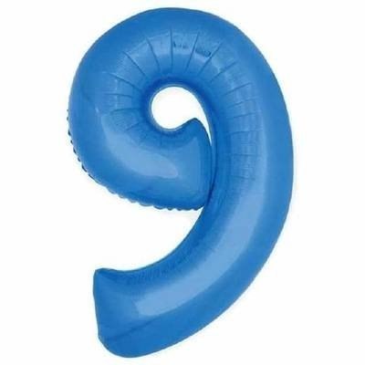 WR Balon foliowy CYFRA 9* NIEBIESKI 35CM Godan WR Balon foliowy CYFRA 9* NIEBIESKI 35CM Godan