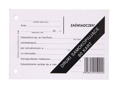 ZAŚWIADCZENIE O ZAROB I ZATRUD K-20A