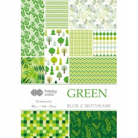 BLOK Z MOTYWAMI A4/15K GREEN HAPPY COLOR BLOK Z MOTYWAMI A4/15K GREEN HAPPY COLOR