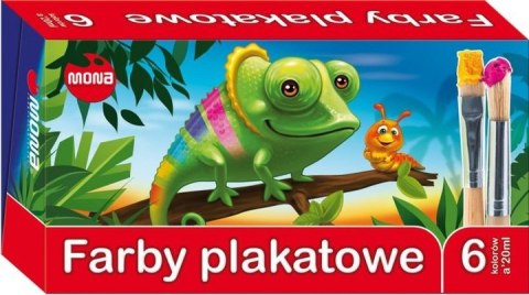 Farby plakatowe MONA 6 kolorów Farby plakatowe MONA 6 kolorów