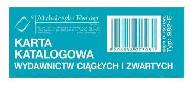 KARTA KATALOGOWA 982-E 50SZT MP
