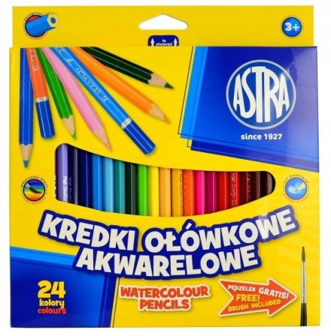 Kredki ołówkowe akwarelowe 24kol.Astra Kredki ołówkowe akwarelowe 24kol.Astra