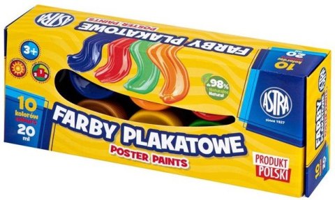 Farby plakatowe ASTRA 10 kol x 20 ml Standard box Farby plakatowe ASTRA 10 kol x 20 ml Standard box