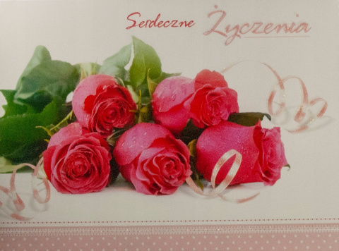 LAURKA B6 SERDECZNE ŻYCZENIA KWIATY KARO LAURKA B6 SERDECZNE ŻYCZENIA KWIATY KARO