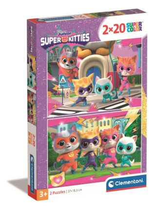 PUZZLE 2X20EL CLM 24811 SUPER KITTIES PUD