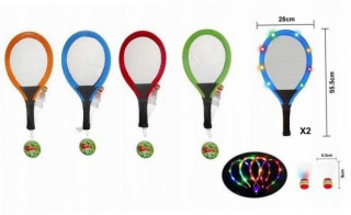 RAKIETKI ZE ŚWIECĄCĄ OBRĘCZĄ 57CM SPORTOX KIDS