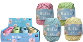 Rafia na szpulce 20m Pastel 12szt.
