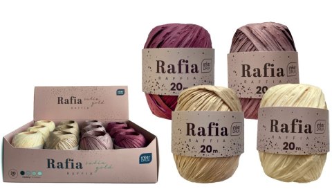 Rafia na szpulce 20m Satin Gold 12szt. Rafia na szpulce 20m Satin Gold 12szt.