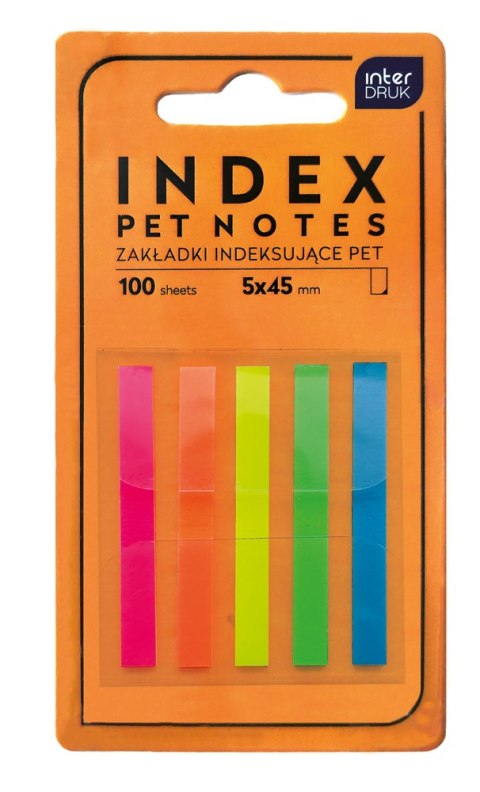 Zakładki indeks. paski 45mm PET NEON Zakładki indeks. paski 45mm PET NEON