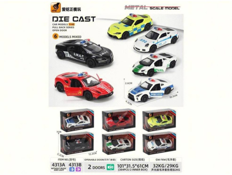 AUTO POLICYJNE MIX 10,5CM PUD. METALOWE AUTO POLICYJNE MIX 10,5CM PUD. METALOWE