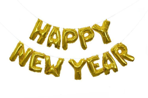 Balony foliowe Happy New Year napis Balony foliowe Happy New Year napis