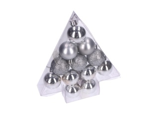 Bombki - komplet w choince (12 szt.) srebrny