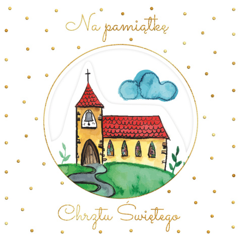 KARTKA 15X15 CHRZEST KOŚCIOŁEK KARTKA 15X15 CHRZEST KOŚCIOŁEK