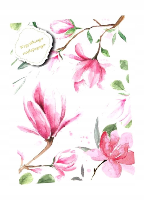 KARTKA B6 WSZYSTKIEGO NAJLEP. Z DOWIESZKĄ MAGNOLIA KARTKA B6 WSZYSTKIEGO NAJLEP. Z DOWIESZKĄ MAGNOLIA