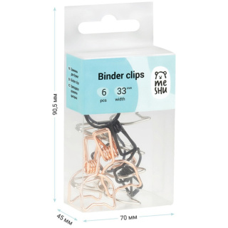 KLIPY DO PAPIERU CUTE CATS 33MM 6SZT MESHU