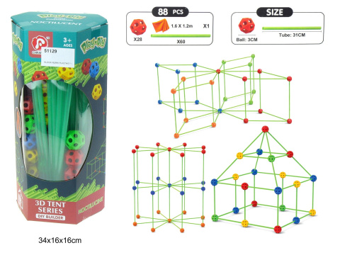 KLOCKI KONSTRUKCYJNE KULKI 3D (88 EL.)