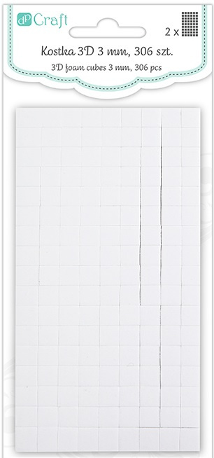 KOSTKI SAMOPRZYL. 3D, 7X7X3 MM 306 SZT.