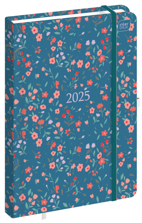 Kalendarz książk.A5 192 Mat+UV Flowers 2025