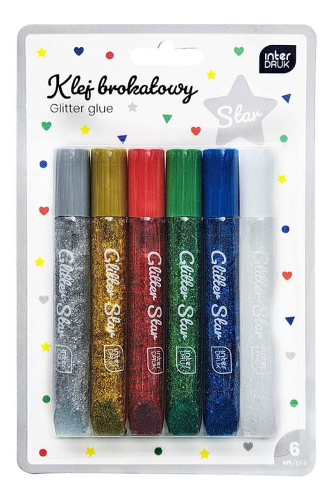 Klej brokatowy do dekor.6x10,5ml STAR