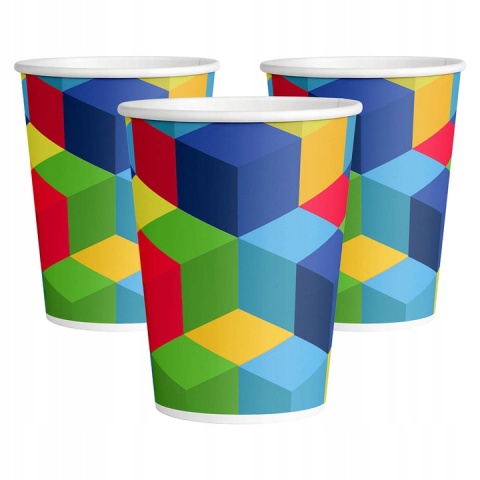 Kubki papierowe - Klocki (8 szt.)