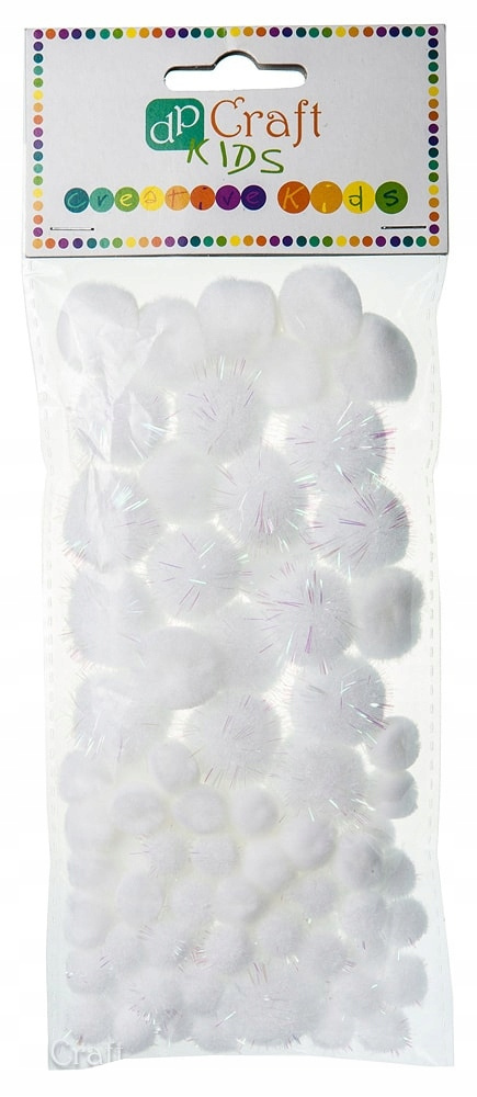 POMPONY AKRYL/OPAL MIX BIAŁE, 85 SZT. POMPONY AKRYL/OPAL MIX BIAŁE, 85 SZT.