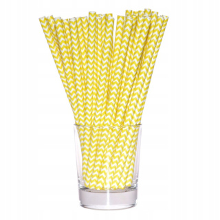 Słomki papierowe shake 8 mm żółte (10 szt.) - FSC
