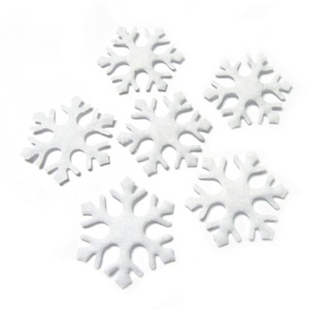 Śnieżynki do zdobienia białe filcowe 12szt 3,5CM Śnieżynki do zdobienia białe filcowe 12szt 3,5CM