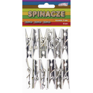 Spinacze srebrne metalizowane op.12szt.35mm